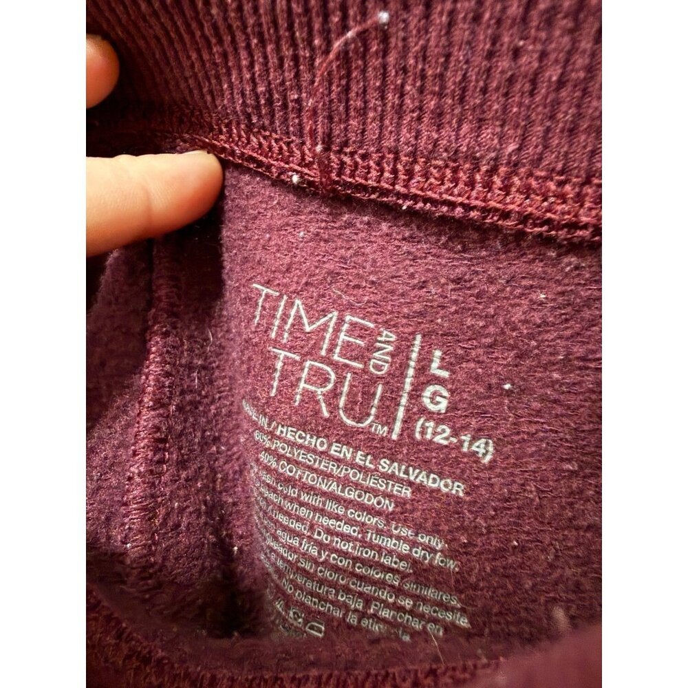 Time & Tru women’s size large maroon jogger pants - Picture 5 of 12